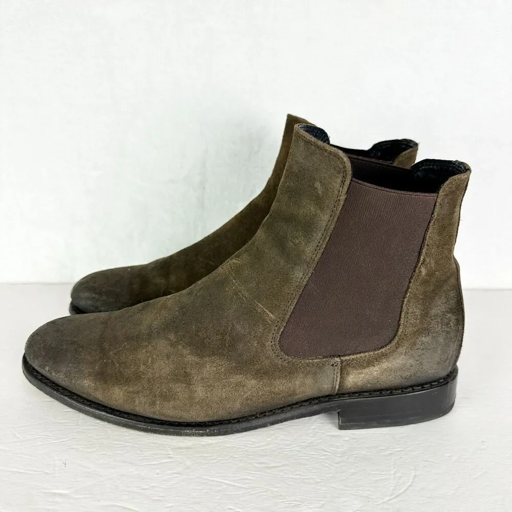 Thursday Boot Company Mens Cavalier Chelsea Boot Size 11.5 Suede Leather Brown